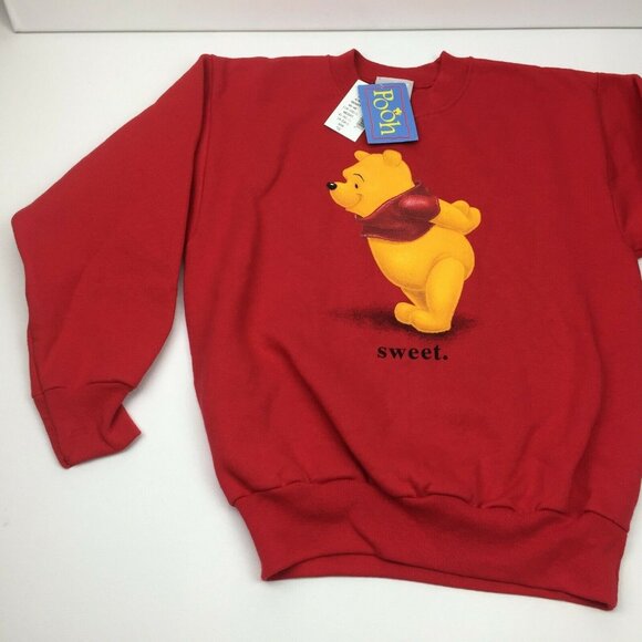 Disney Youth Winnie The Pooh Red Crewneck Pullover Sweatshirt Size Small 6X - Picture 6 of 8